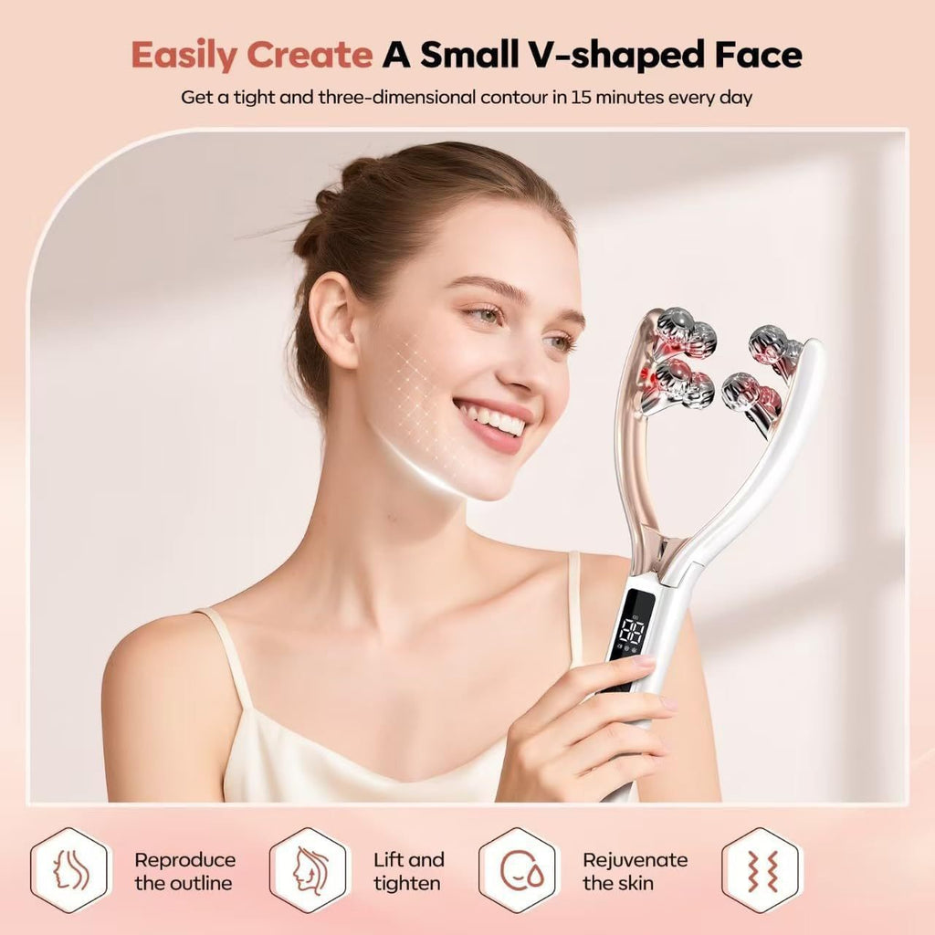 V-Shaped Face Contour Massager - EMS Microcurrent Roller