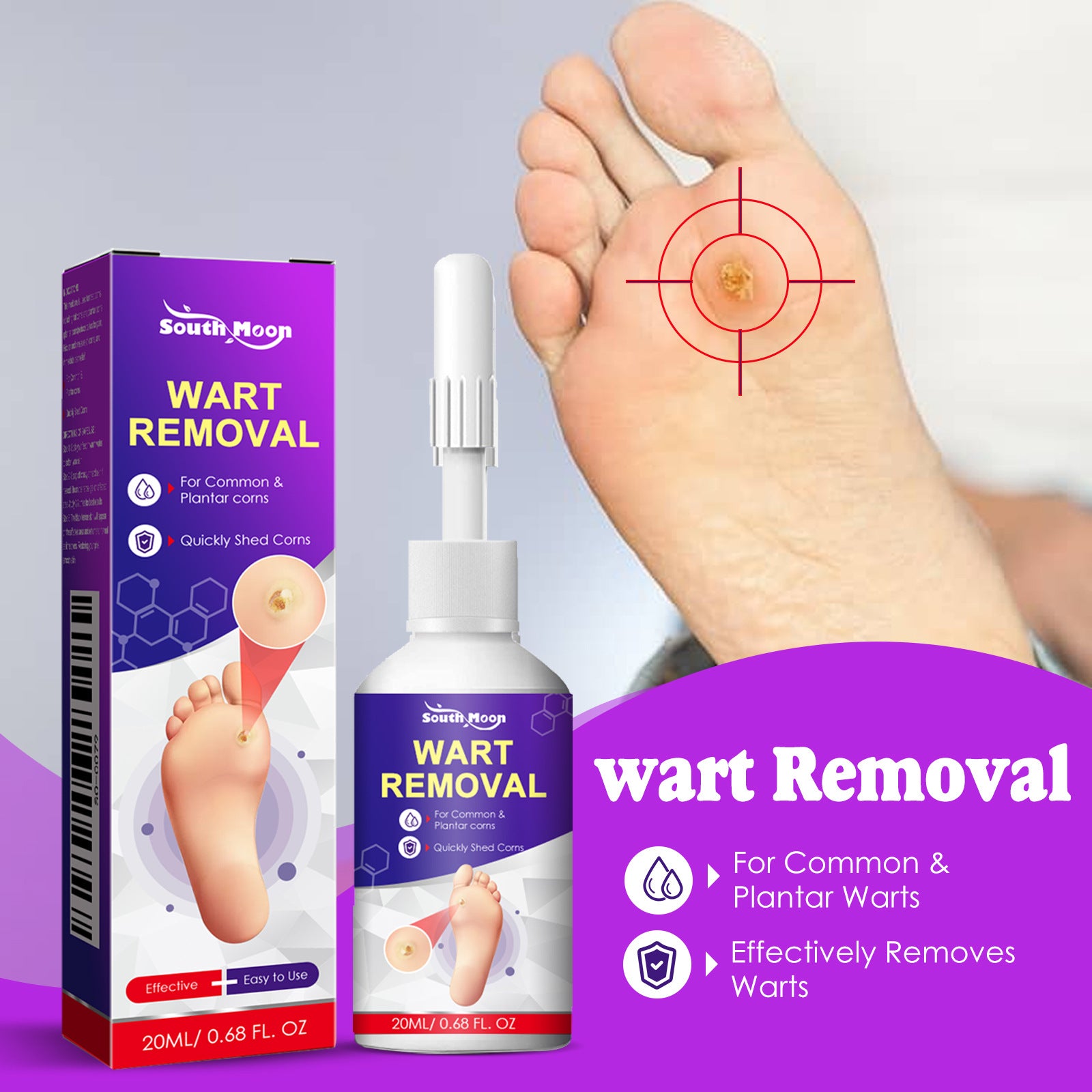 SOUTH MOON Foot Care Solution - Cleanses and Moisturizes Skin