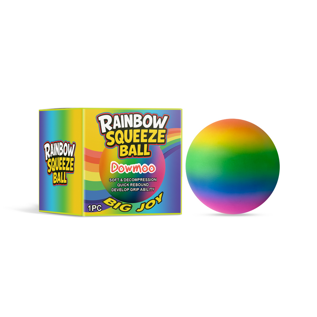 Rainbow Squeeze Stress Ball - Spiky Massage Ball for Anxiety Relief