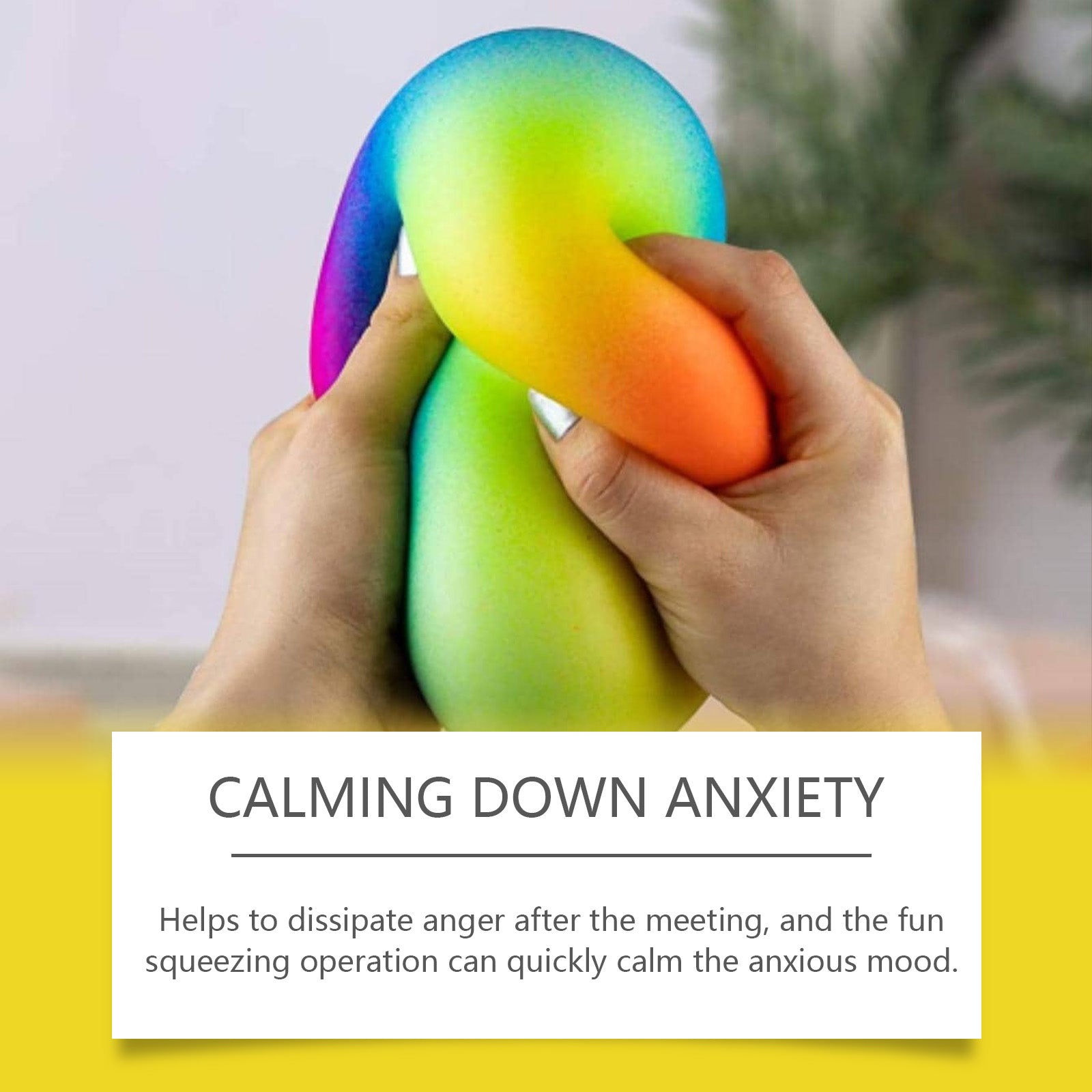 Rainbow Squeeze Stress Ball - Spiky Massage Ball for Anxiety Relief
