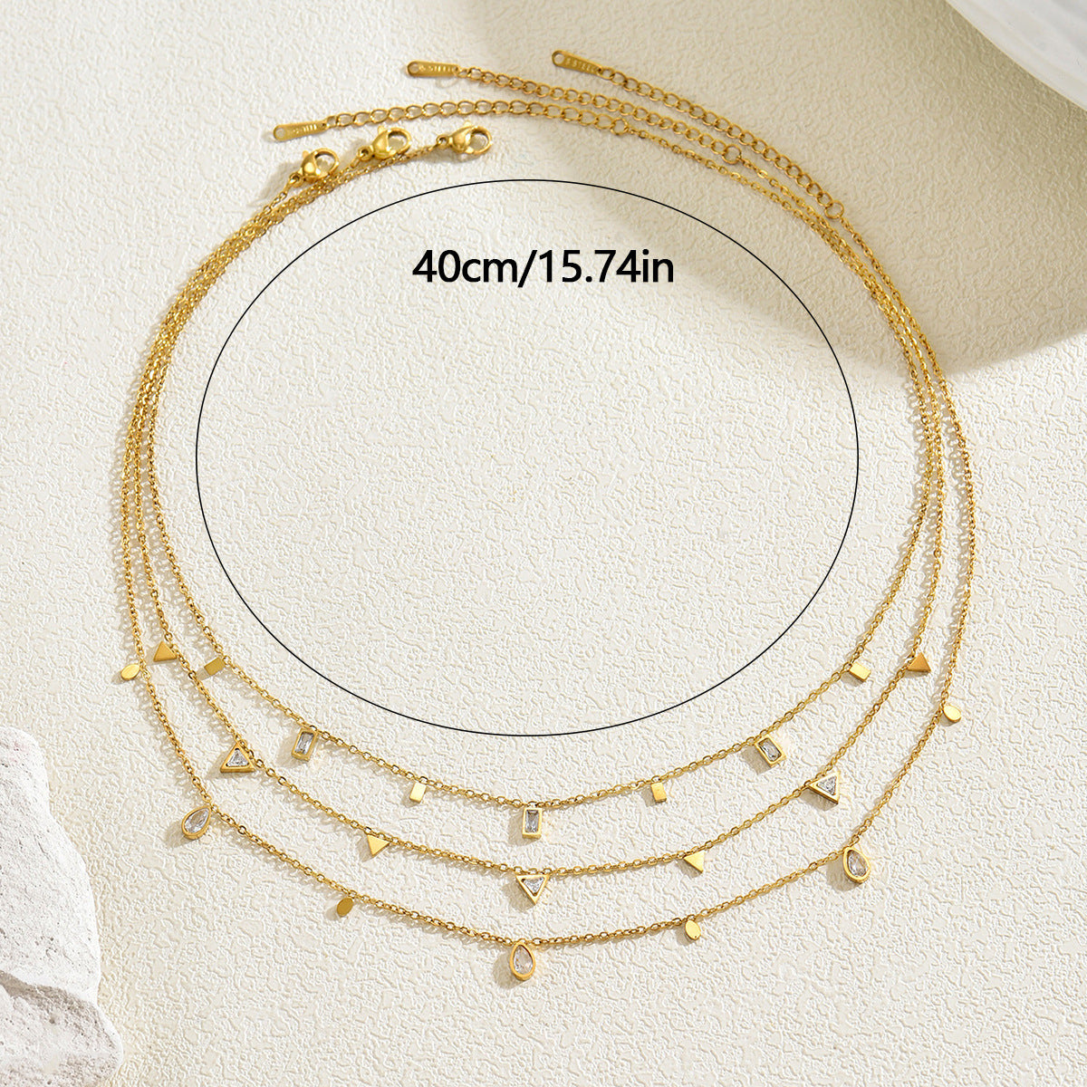 Geometric Stainless Steel Long Clavicle Chain Necklace