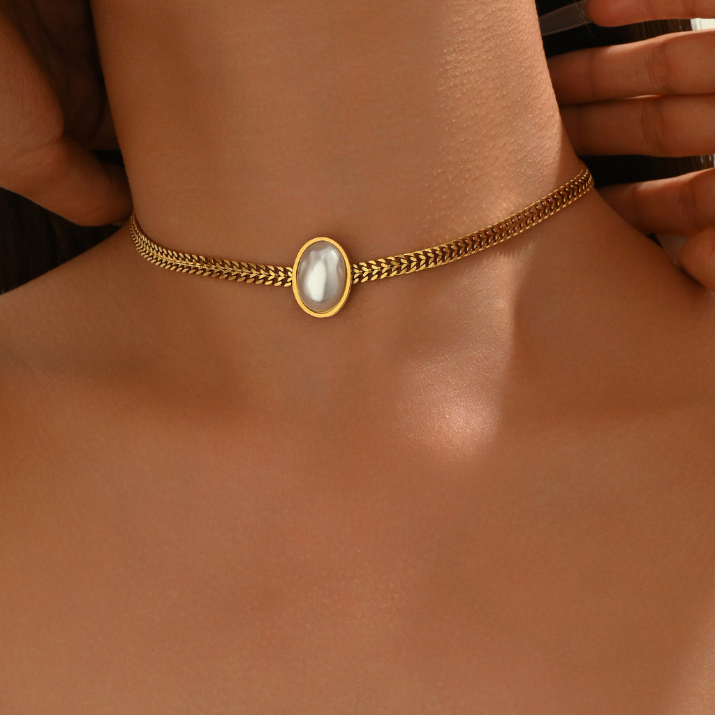 Unique Exaggerated Flat Snake Bone Chain Necklace for Women