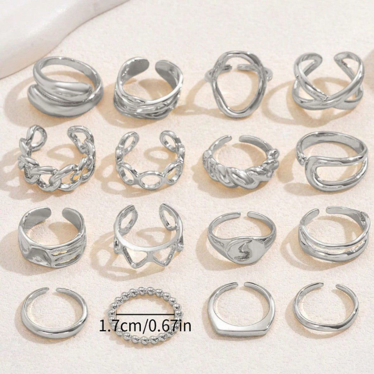 Light Luxury Stacking Rings Jewelry Set for Women