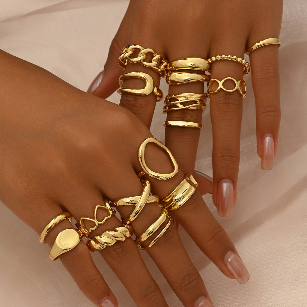 Light Luxury Stacking Rings Jewelry Set for Women