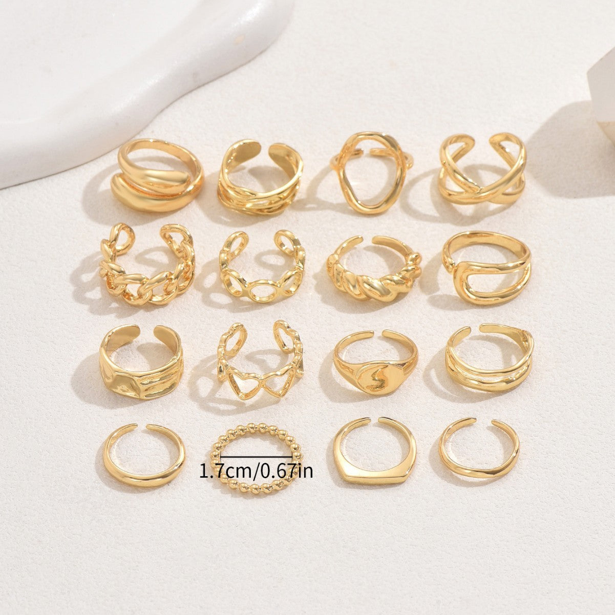 Light Luxury Stacking Rings Jewelry Set for Women