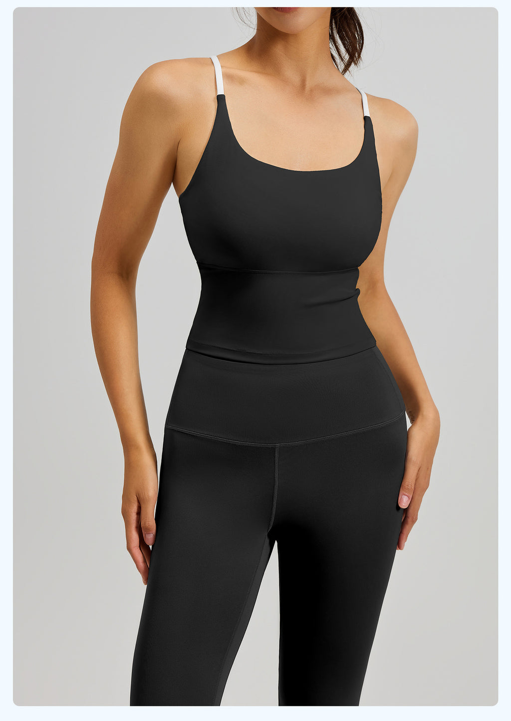 Women's Two-Piece Sports Fitness Outfit - Camisole & Long Pants