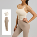 Women's Two-Piece Sports Fitness Outfit - Camisole & Long Pants
