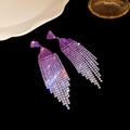 Sweet Korean Purple Rhinestone Stud Earrings for Women