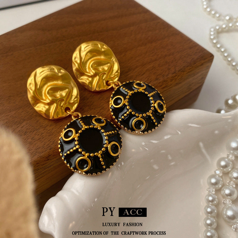 Elegant Medieval Vintage Earrings for Women - Silver Needle Design
