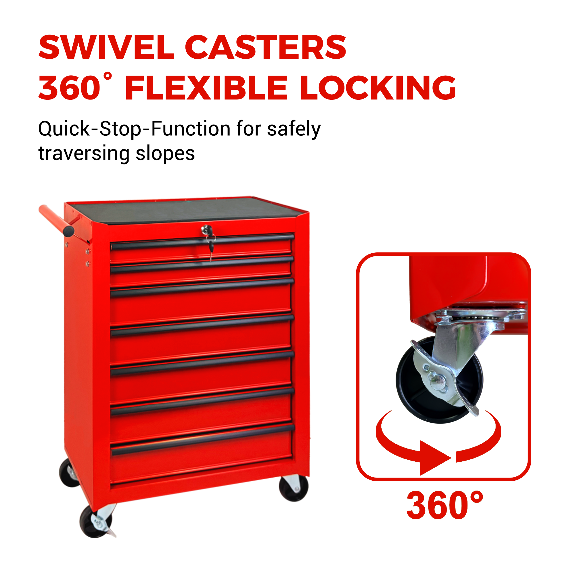 7-Drawer Rolling Tool Storage Cabinet for Garage Workshop
