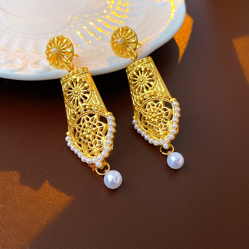 Retro Vintage Earrings for Women - Elegant French Style Studs