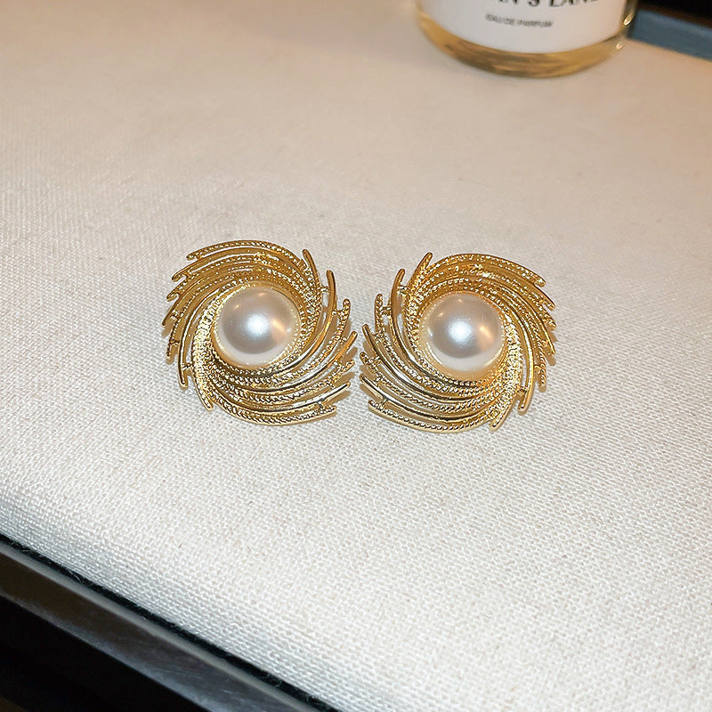 Vintage Silver Needle Elegant Earrings for Women - Retro Studs