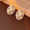 Elegant Silver Needle Vintage Style Stud Earrings for Women