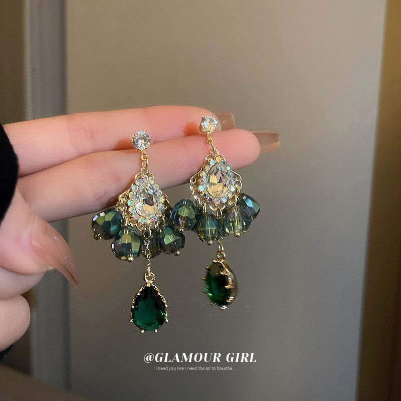 Elegant Silver Post Zircon Dangle Earrings for Women
