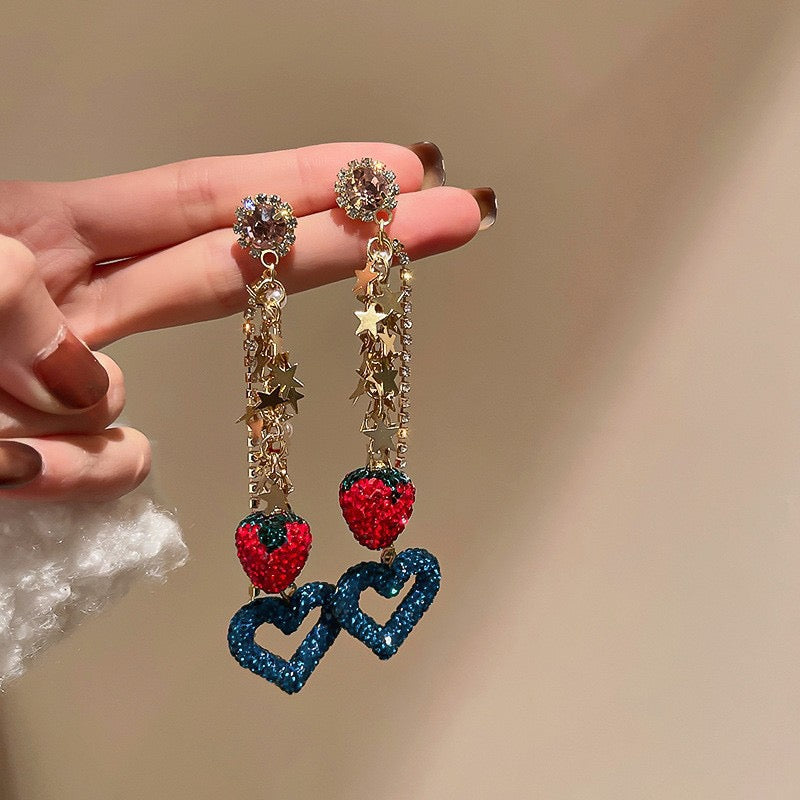Exquisite Zircon Earrings - Long Drop Korean Style