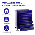 7-Drawer Rolling Tool Storage Cabinet - Amethyst Charm Purple