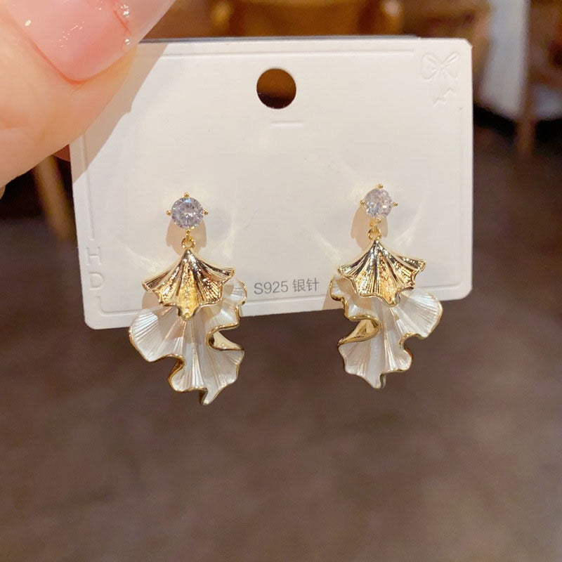 Silver Needle Tassel Earrings for Women - Korean Style