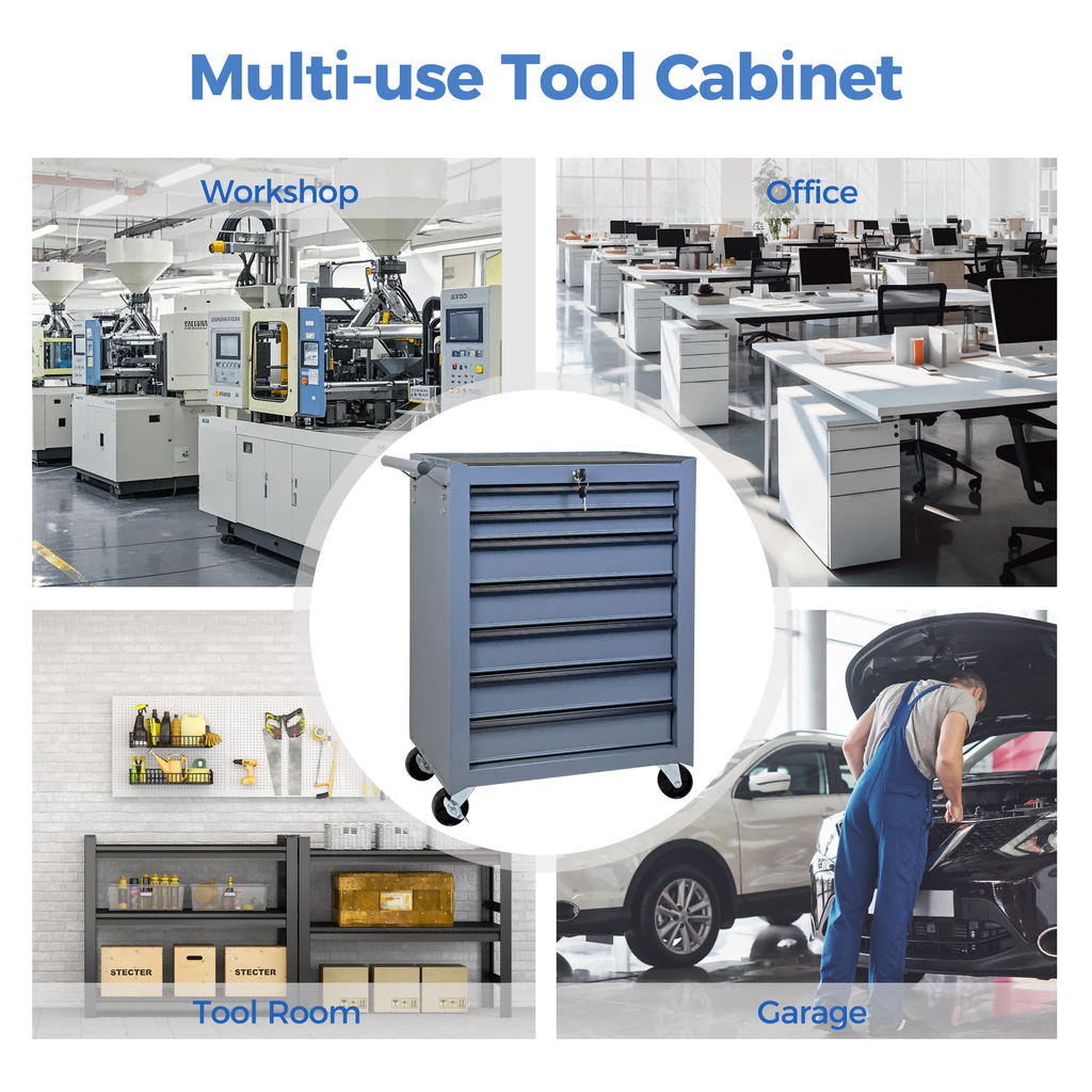 7-Drawer Rolling Tool Storage Cabinet - Titanium Cold Grey