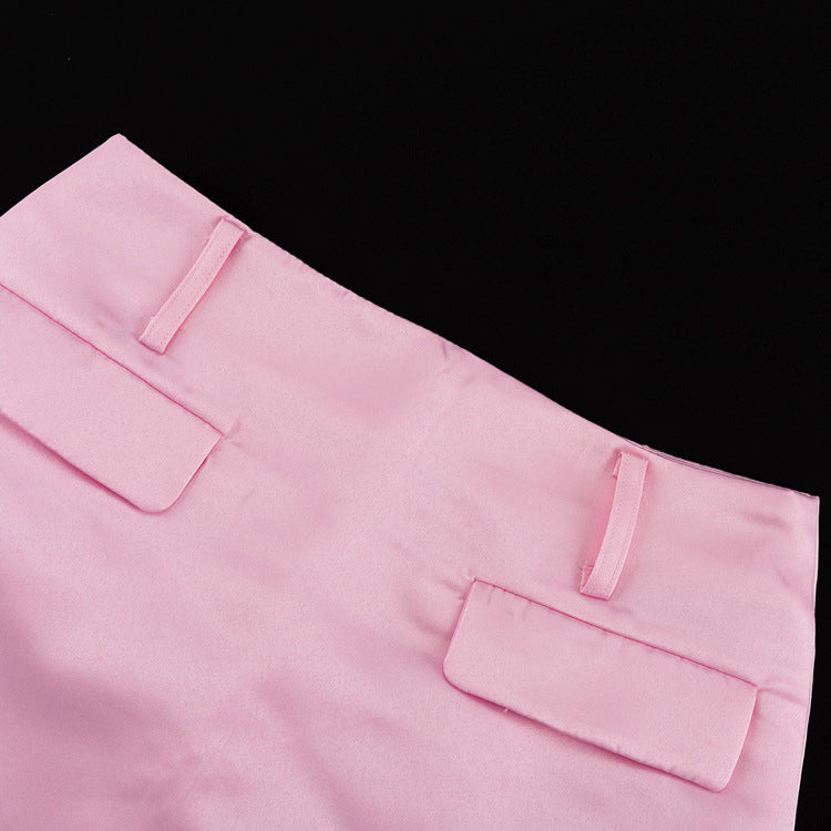 Double Breasted Oversized Blazer & High Waist Mini Skirt Set