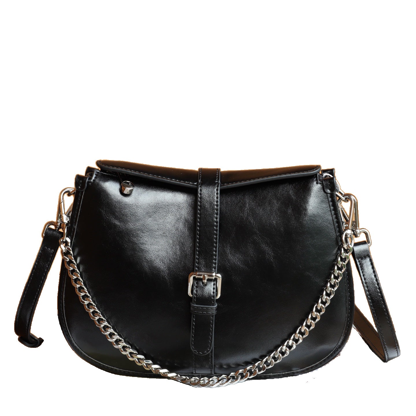 Cross-border Genuine Leather Saddle Bag - Women's Fashion