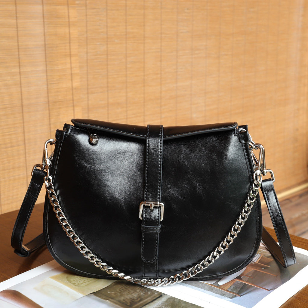 Cross-border Genuine Leather Saddle Bag - Women's Fashion