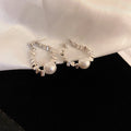 Silver Needle C-Shaped Hoop Earrings for Women - Geometric Luxury