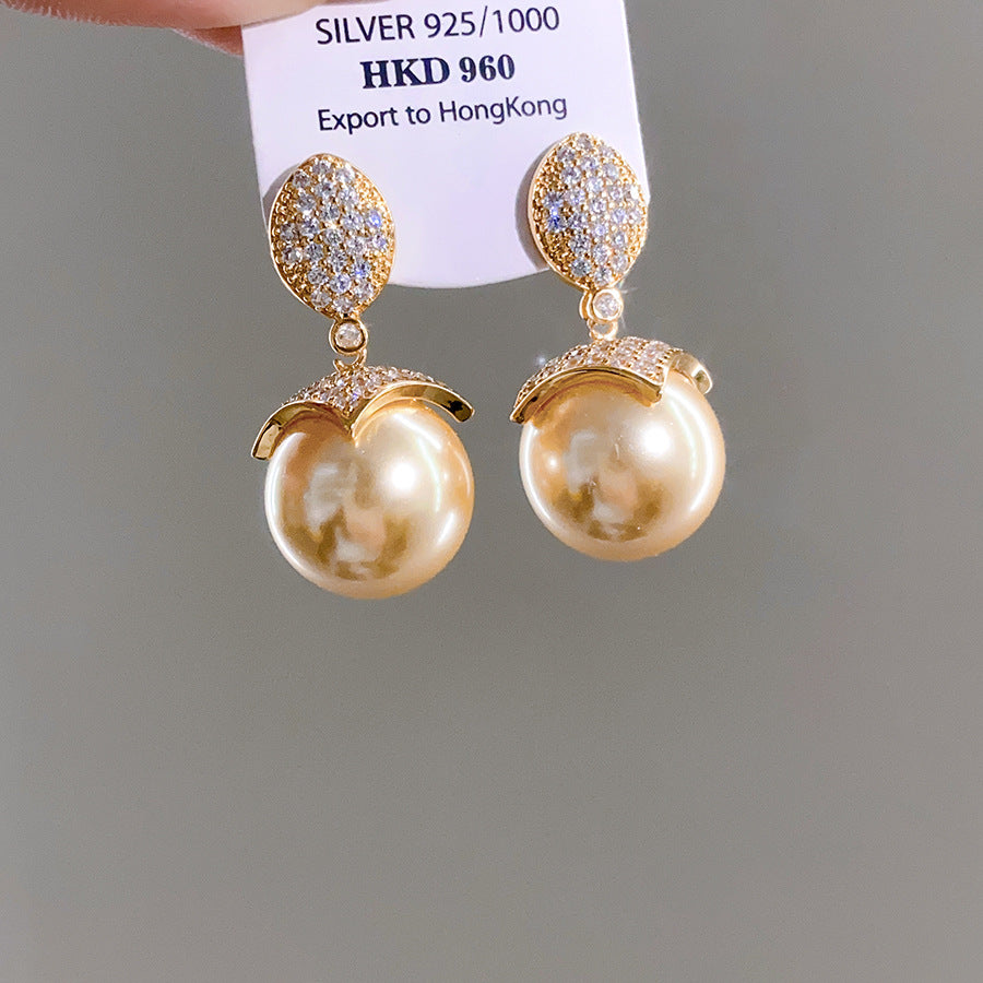 Elegant European Style Zircon Flower Stud Earrings for Women