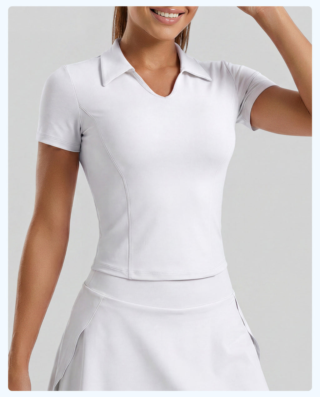 Women's Slim Fit Polo Collar Sports T-Shirt for Travel Yoga
