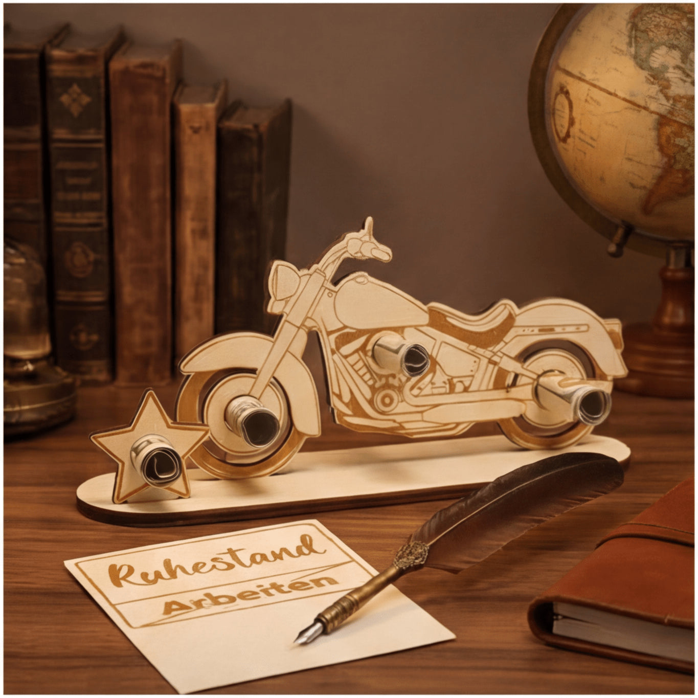 Wooden Motorcycle Ornament for Retirement - Perfect Gift