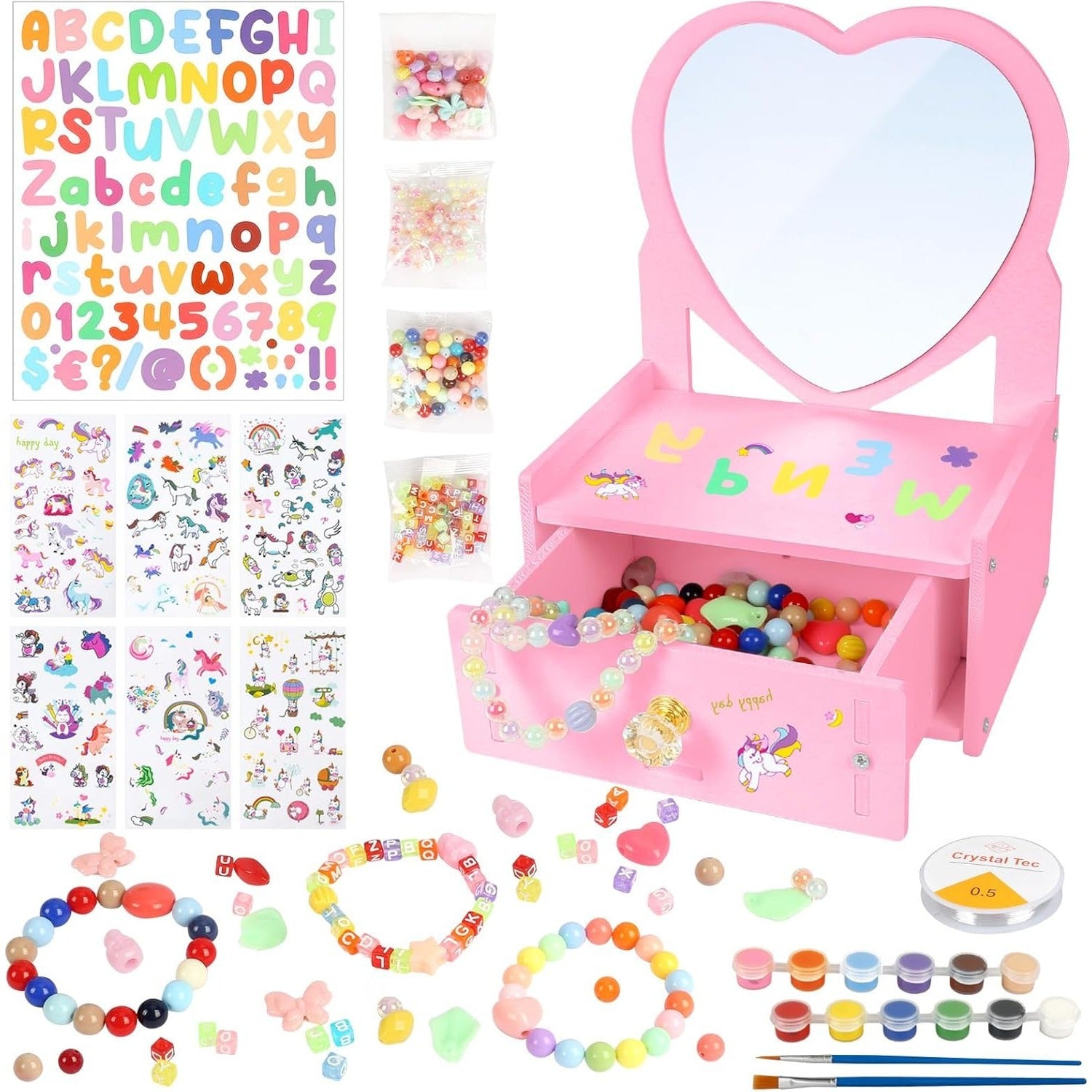 Heart-Shaped Makeup Organizer Craft Set for DIY Fun