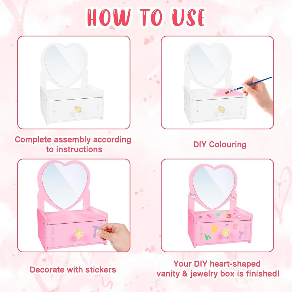 Heart-Shaped Makeup Organizer Craft Set for DIY Fun