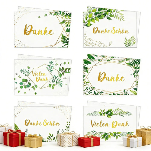 24 Light Green Thank-You Cards with Envelopes - Perfect for Gifts