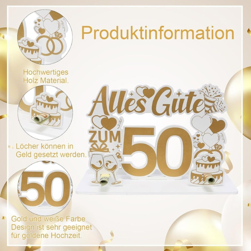 Golden Wedding Anniversary Money Gift for 50th Celebration