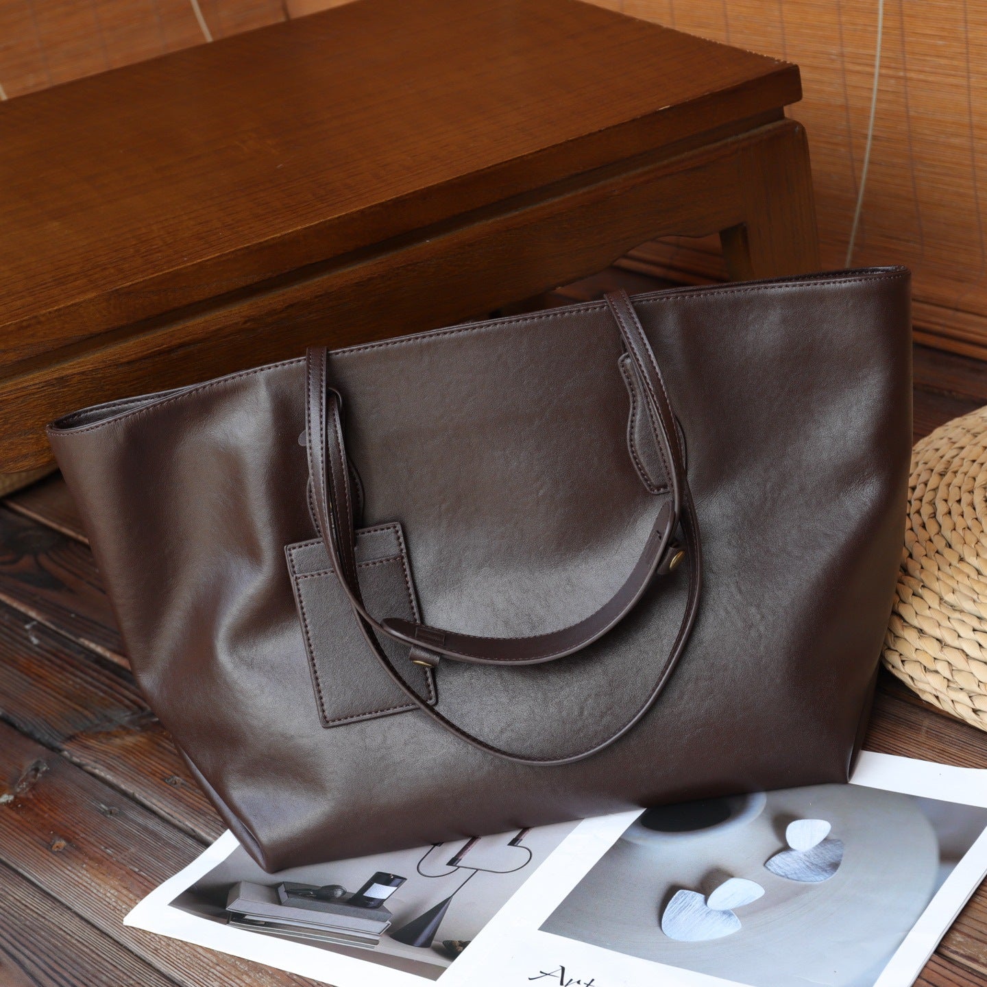 Foreign Trade Export Top-grain Leather Underarm Bag - Cosmetic Bag