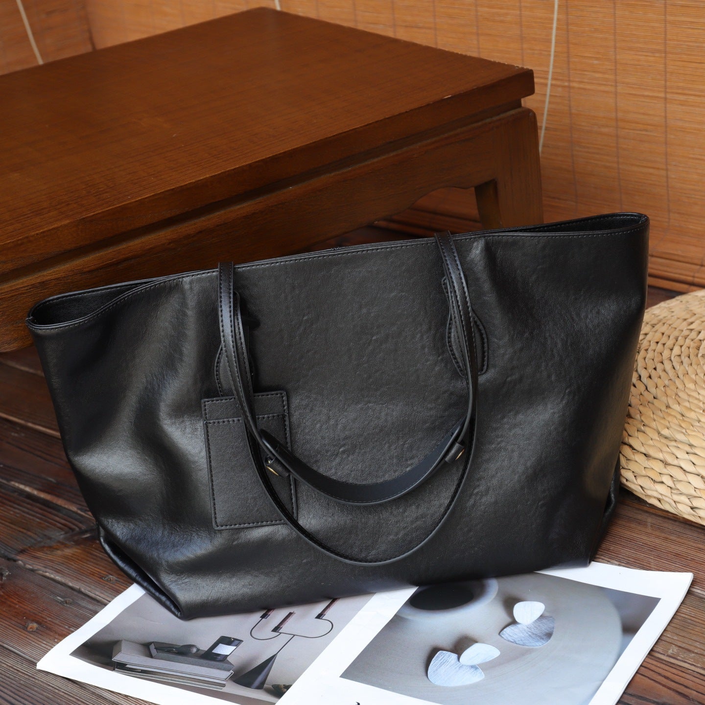 Foreign Trade Export Top-grain Leather Underarm Bag - Cosmetic Bag