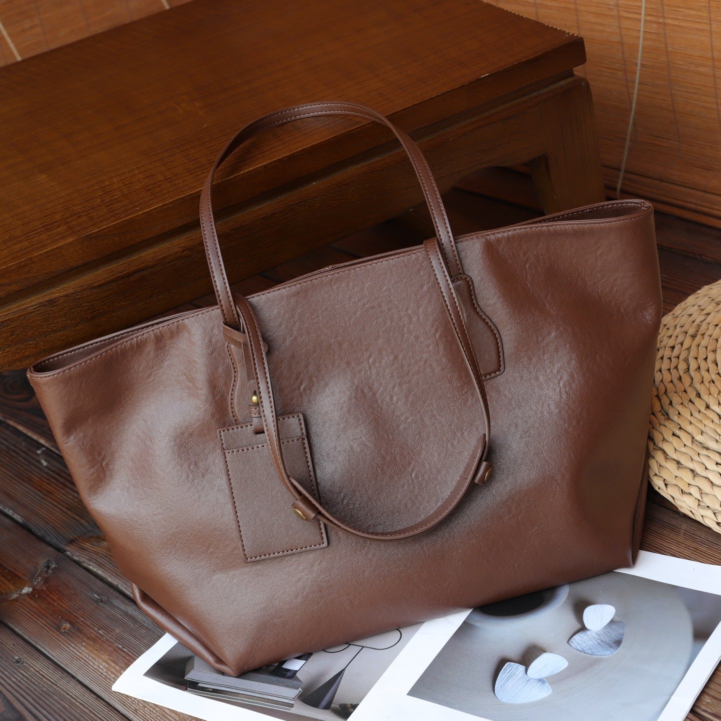 Foreign Trade Export Top-grain Leather Underarm Bag - Cosmetic Bag