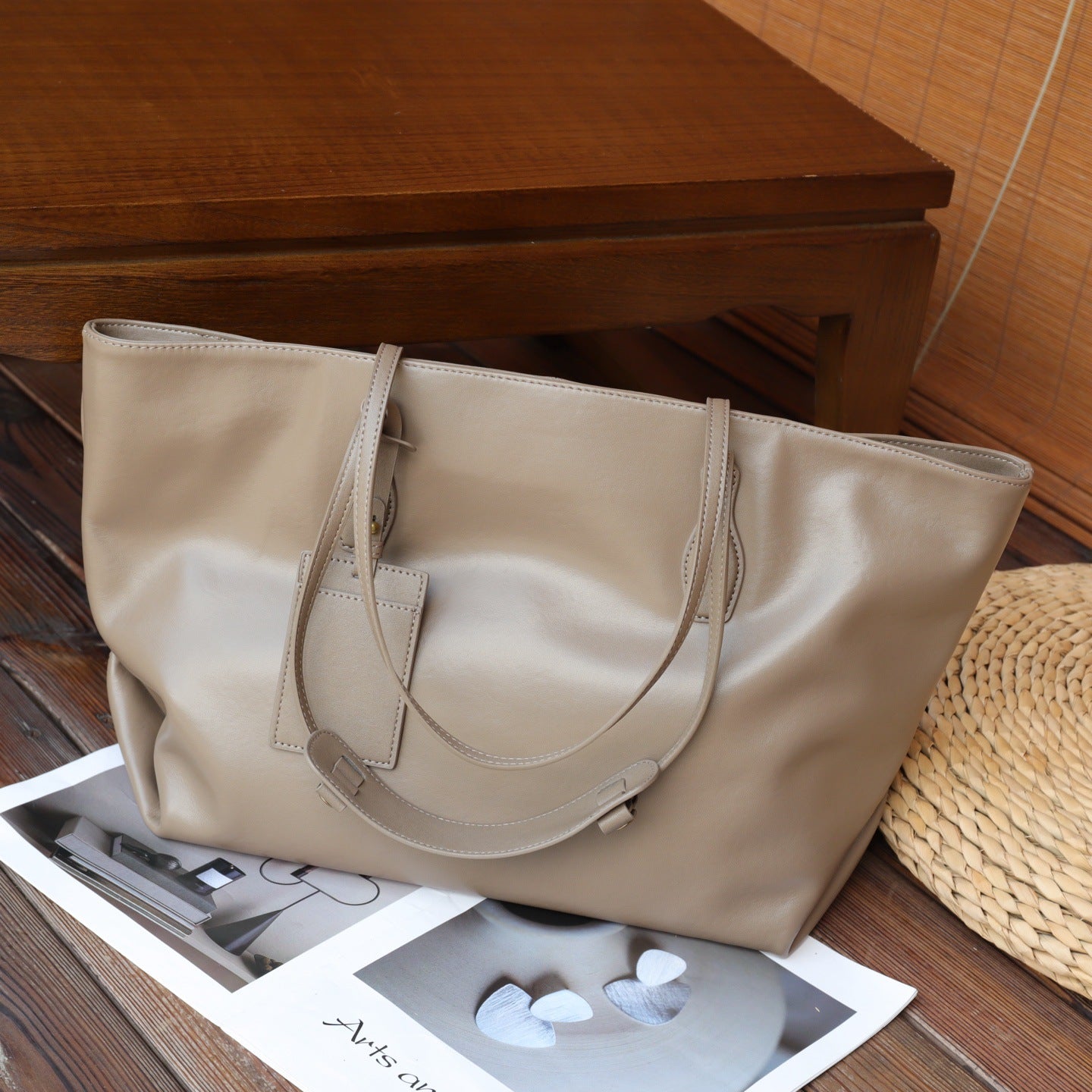 Foreign Trade Export Top-grain Leather Underarm Bag - Cosmetic Bag