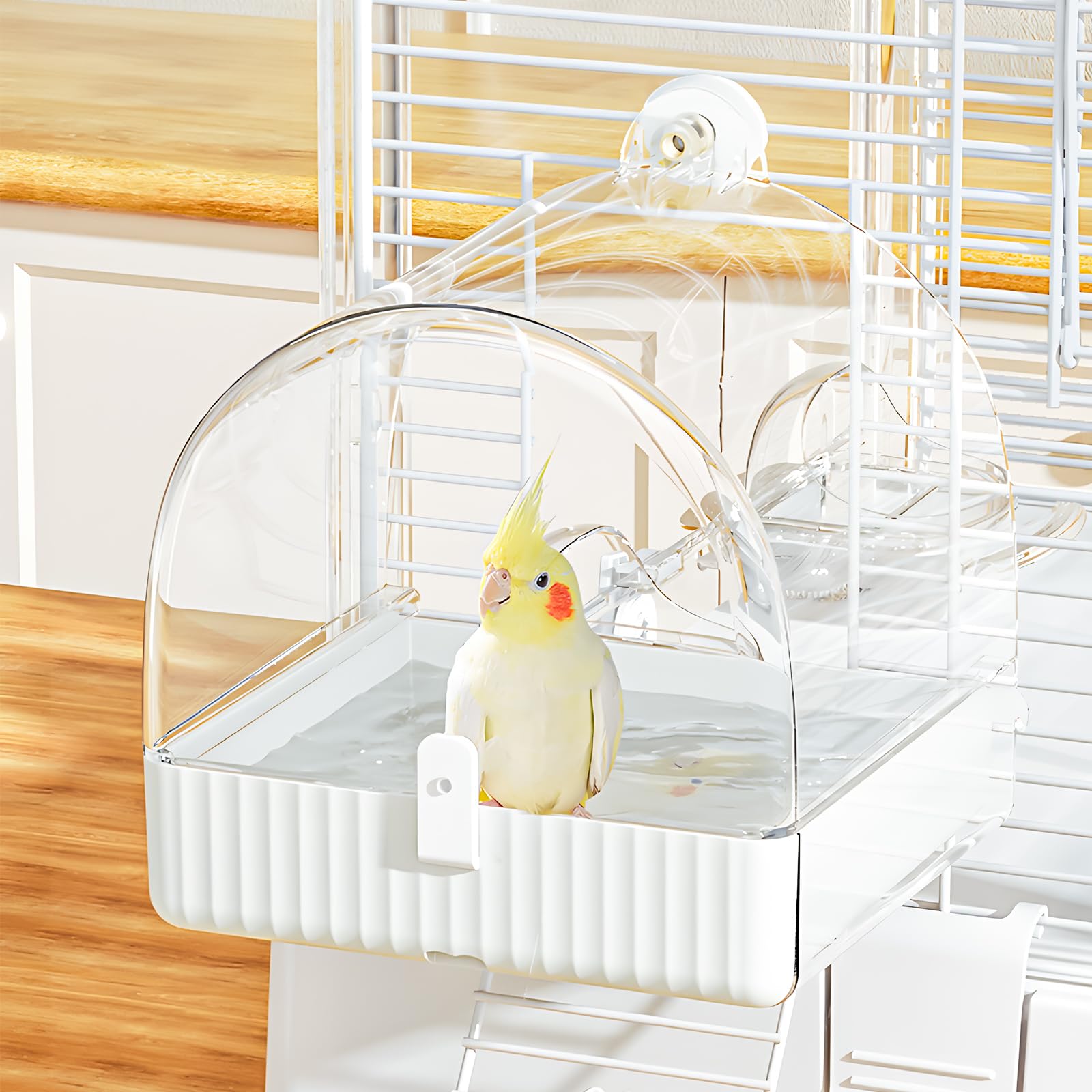 Hanging Bird Bath for Cage - 3 in 1 Multifunctional Accessory
