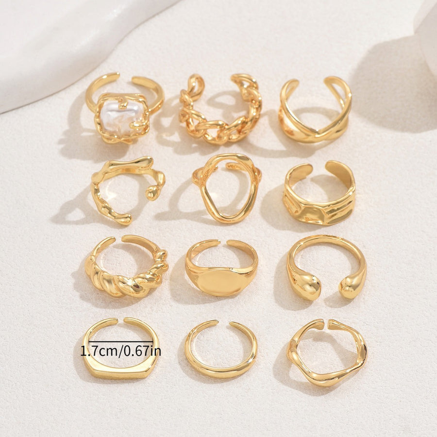 Adjustable Open Stackable Rings Set for Women - Unique Design