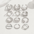 Adjustable Open Stackable Rings Set for Women - Unique Design