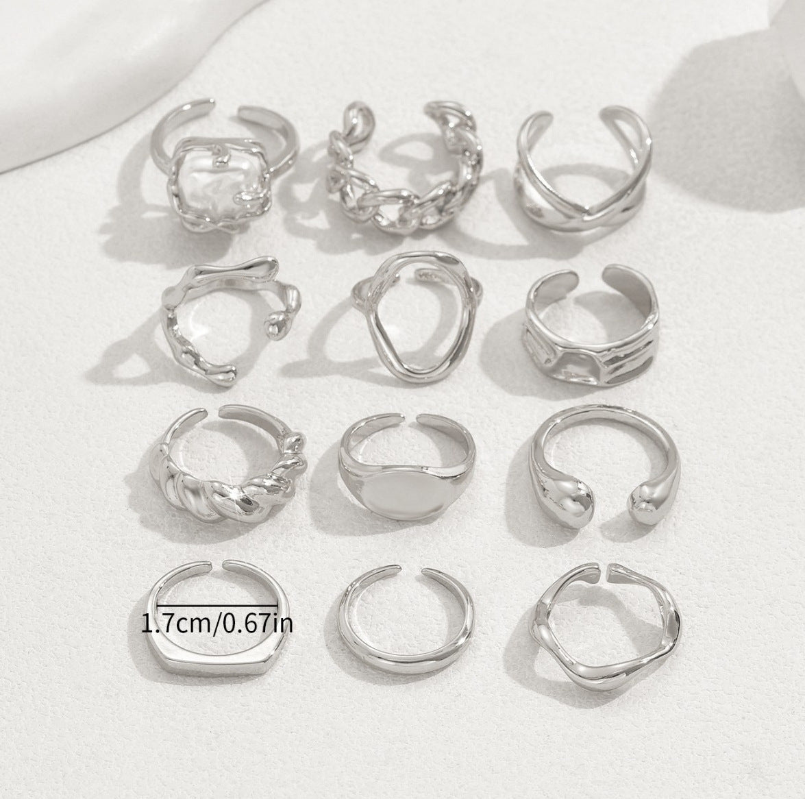 Adjustable Open Stackable Rings Set for Women - Unique Design