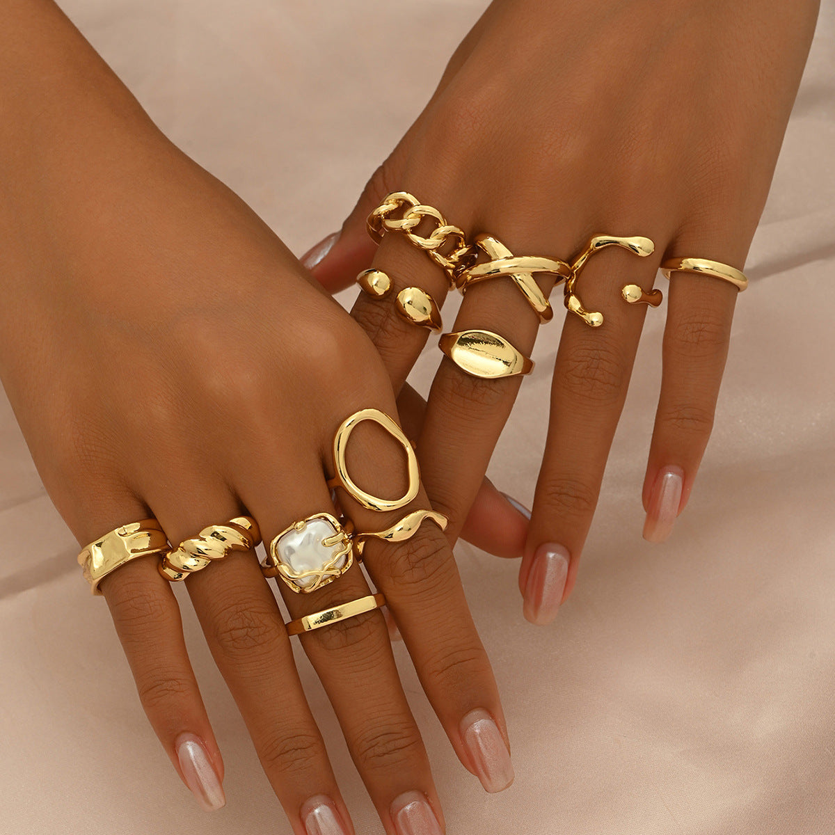 Adjustable Open Stackable Rings Set for Women - Unique Design