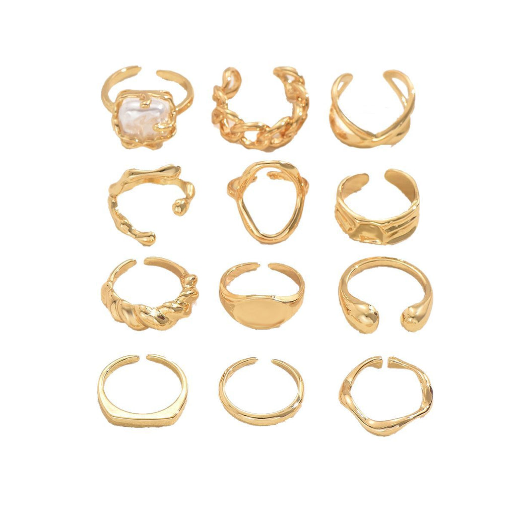 Adjustable Open Stackable Rings Set for Women - Unique Design
