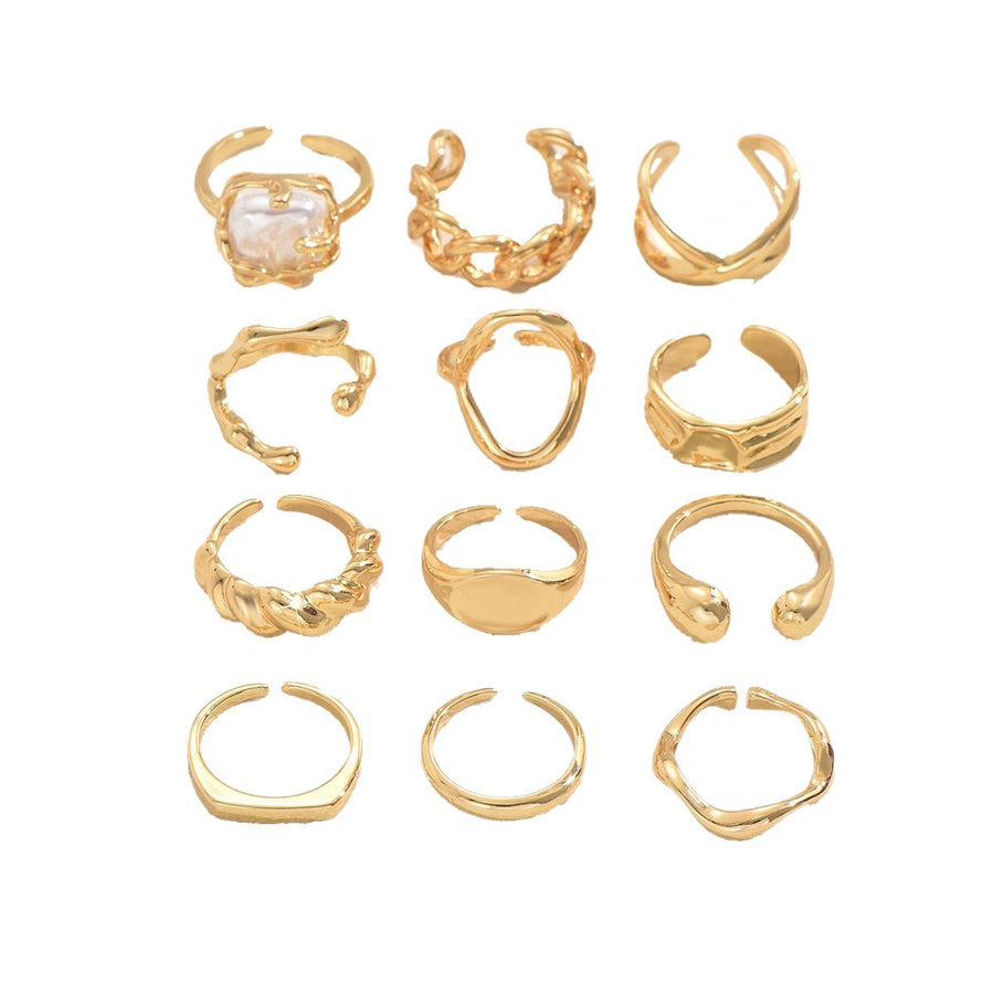 Adjustable Open Stackable Rings Set for Women - Unique Design