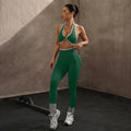 Seamless Color Block Yoga Outfit Set for Fitness