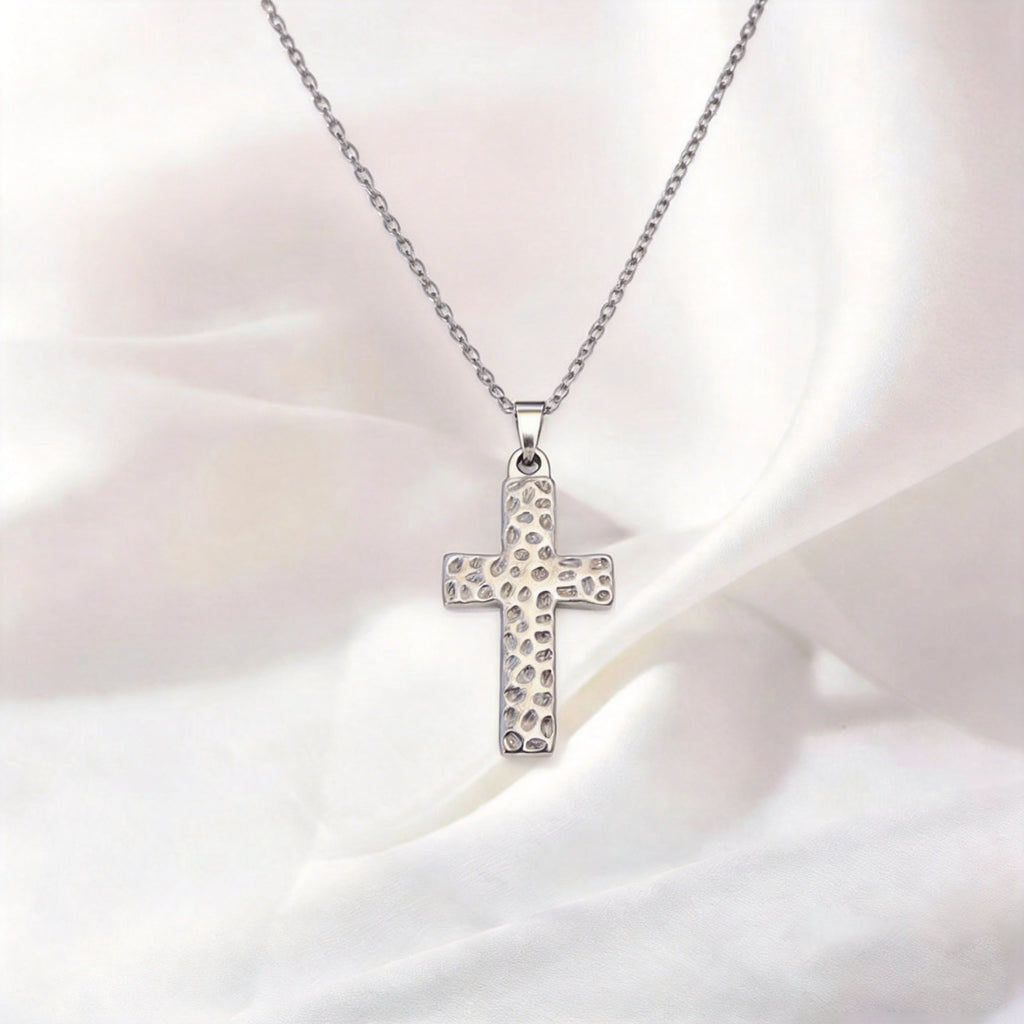 Stainless Steel Cross Pendant Necklace - Elegant Gold Necklace