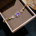 18K Gold Filled Colorful Oval CZ Drawstring Bracelet for Ladies