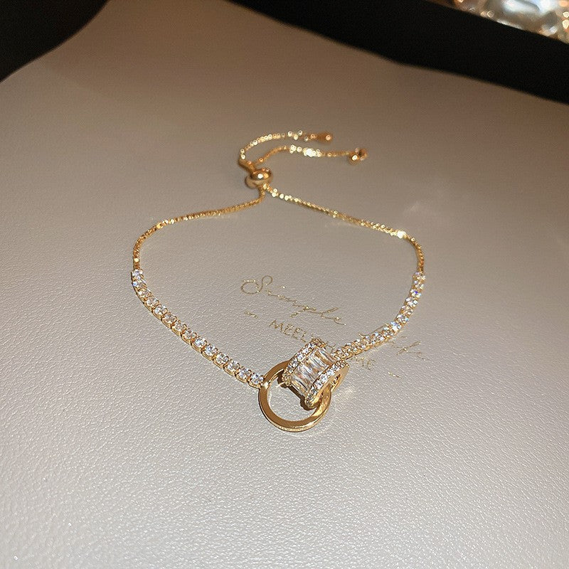 18K Real Gold Plated Colorful Zircon Slider Bracelet