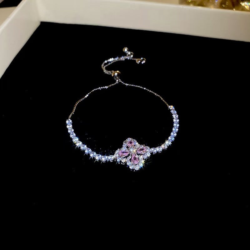 18K Gold Filled Colorful Oval CZ Bracelet for Ladies