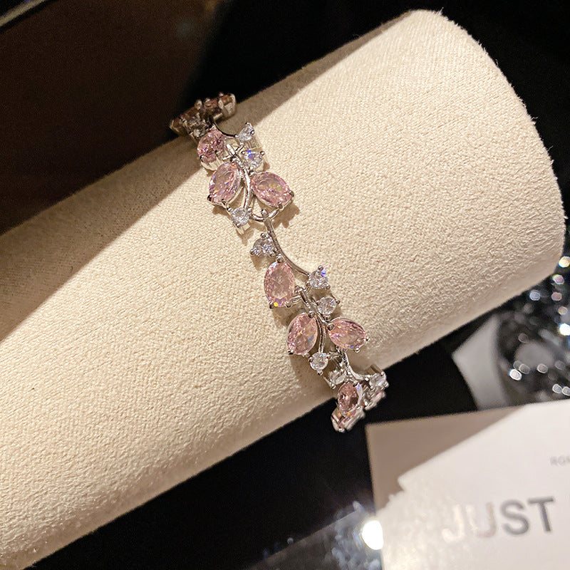 Luxury Floral Clasp Bangle - French Style Flower Bracelet